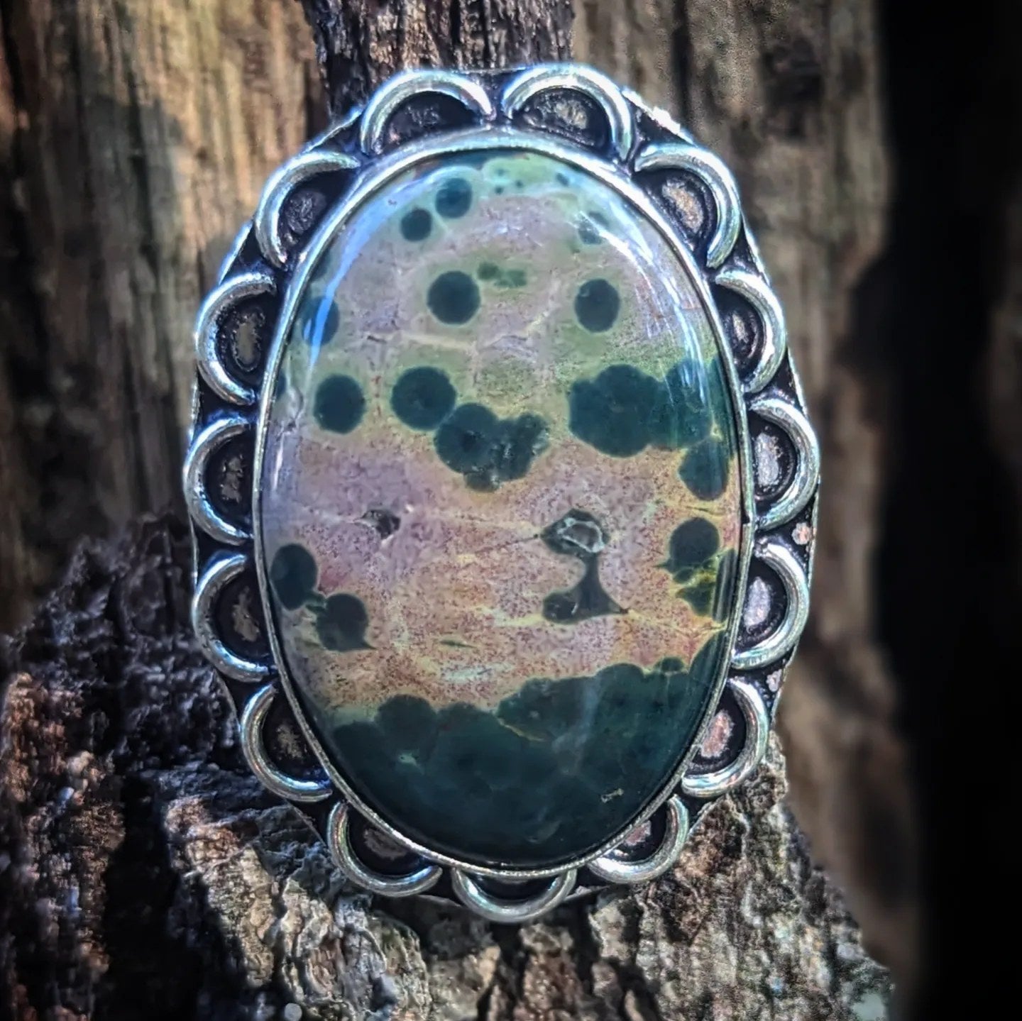 Ocean Jasper Boho Ring - .925 Sterling Silver Size 8