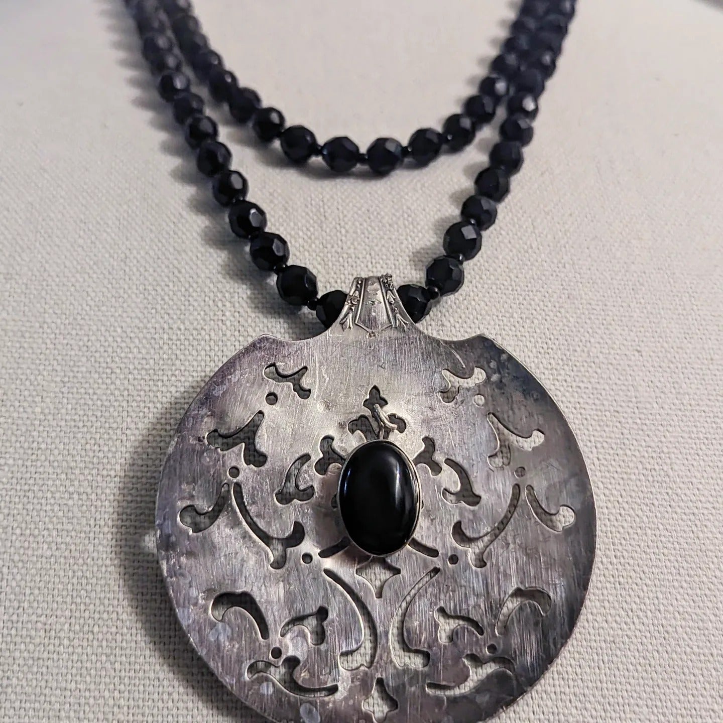 Onyx Silver Server Pendant