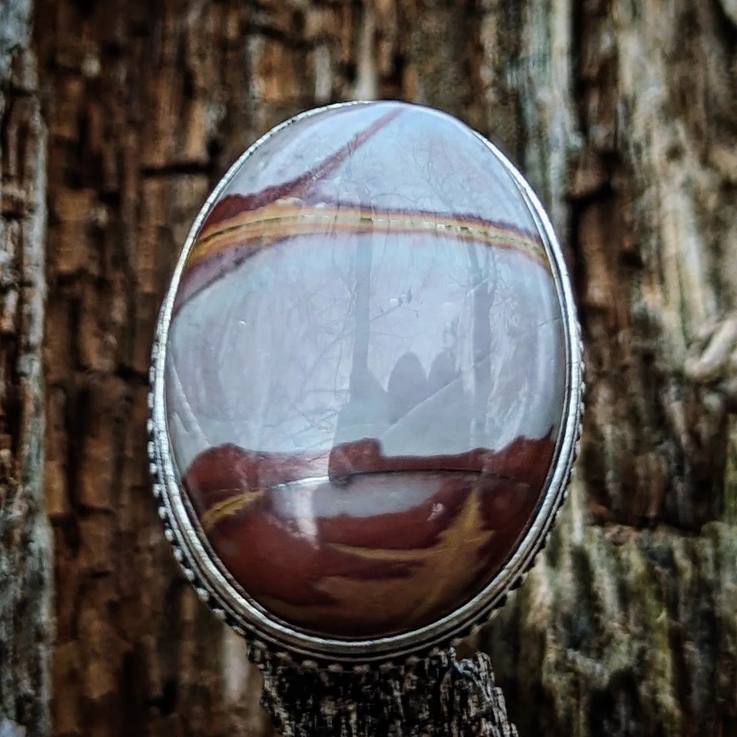 Sterling Silver Picture Jasper Ring